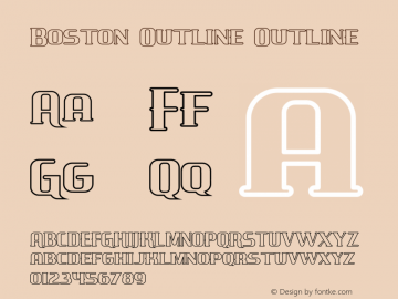 Boston Outline Version 1.000 Font Sample