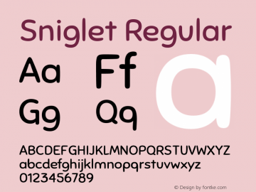 Sniglet Regular Version 2.000 Font Sample