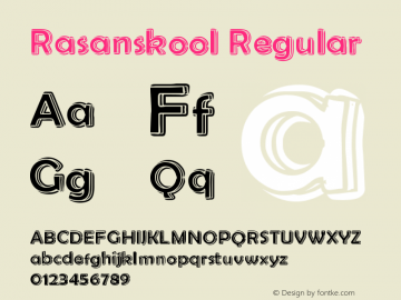 Rasanskool Version 1.00 July 10, 2016, initial release Font Sample