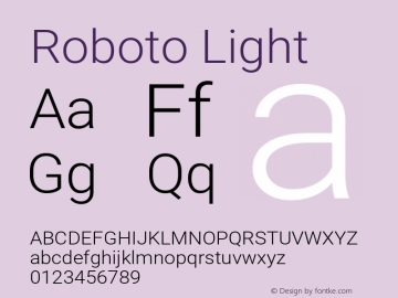 Roboto Light Version 2.001151; 2014图片样张
