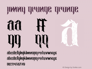 jimny Grunge Version 1.000 Font Sample