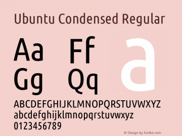 Ubuntu Condensed 0.83 Font Sample