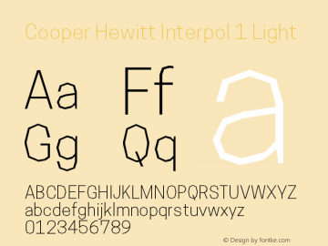 CooperHewittInterpol1-Light 1.000 Font Sample