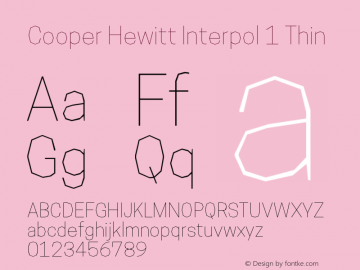 CooperHewittInterpol1-Thin 1.000 Font Sample