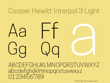 CooperHewittInterpol3-Light 1.000 Font Sample