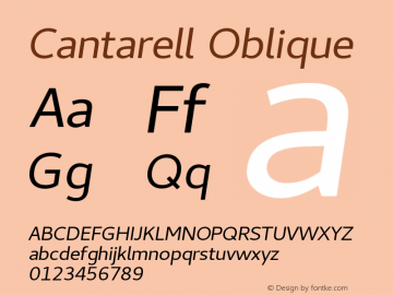 Cantarell Oblique Version 0.0.25 Font Sample