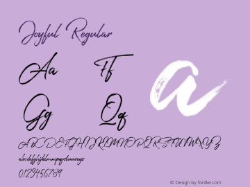 Joyful Regular Version 1.000 Font Sample