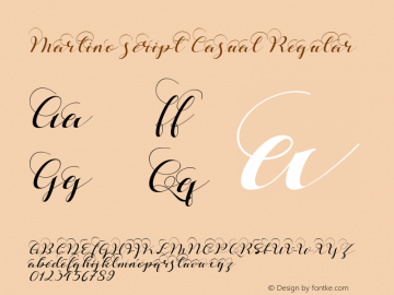 Martino script Casual Regular Version 001.001 Font Sample