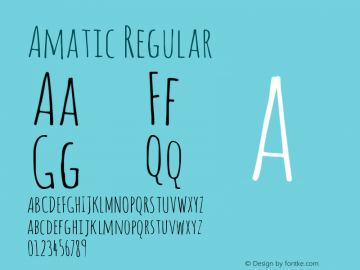 Amatic Regular Version 1.000 Font Sample
