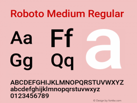 Roboto Medium Version 2.001152; 2014图片样张