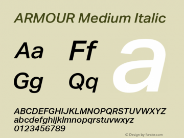 ARMOUR Medium Italic Version 1.000图片样张