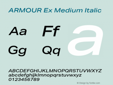 ARMOUR Ex Medium Italic Version 1.000图片样张