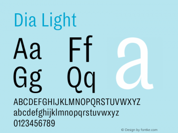 Dia-Light Version 1.002 Font Sample