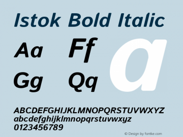 Istok Bold Italic Version 1.0.3图片样张