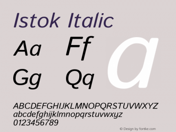 Istok Italic Version 1.0.3图片样张