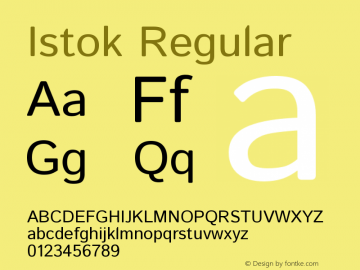 Istok Regular Version 1.0.3 Font Sample