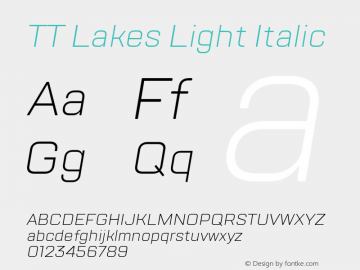 TT Lakes Light Italic Version 1.000图片样张