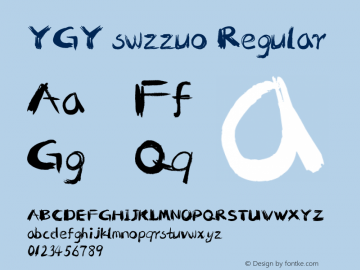 YGY swzzuo Version 6.90 September 20, 2016 Font Sample