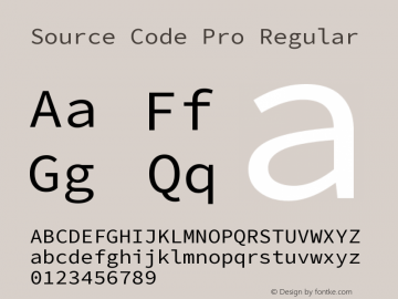Source Code Pro Version 2.030;PS 1.0;hotconv 16.6.51;makeotf.lib2.5.65220 Font Sample