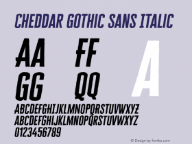 CheddarGothicSans-Italic 1.002 Font Sample