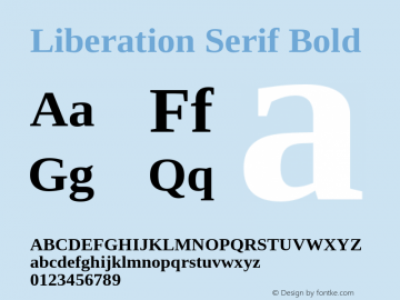 Liberation Serif Bold Version 2.00.3 Font Sample