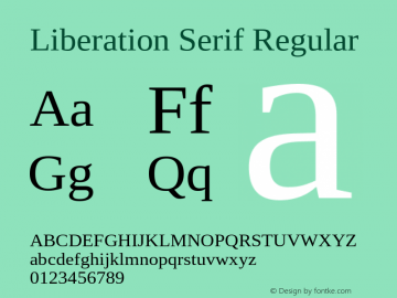 Liberation Serif Version 2.00.3 Font Sample