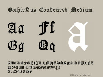 GothicRus Condenced Medium 001.001图片样张