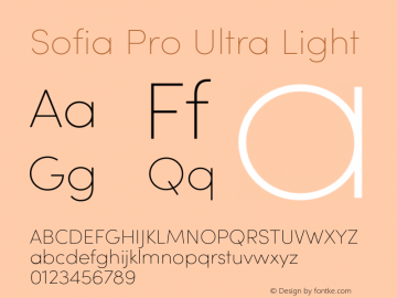 SofiaProUltraLight Version 3.000;PS 003.000;hotconv 1.0.88;makeotf.lib2.5.64775 Font Sample