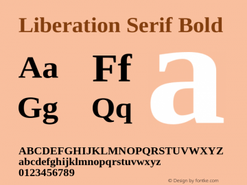 Liberation Serif Bold Version 2.00.1 Font Sample