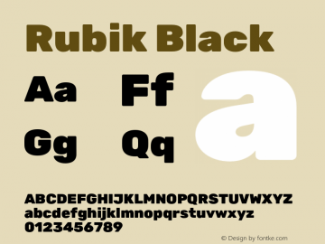 Rubik Black Version 2.000;PS 002.000;hotconv 1.0.88;makeotf.lib2.5.64775 Font Sample