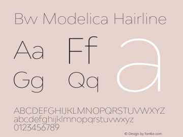 Bw Modelica Hairline Version 2.000;PS 002.000;hotconv 1.0.88;makeotf.lib2.5.64775图片样张