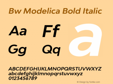 Bw Modelica Bold Italic Version 2.000;PS 002.000;hotconv 1.0.88;makeotf.lib2.5.64775 Font Sample