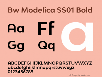 Bw Modelica SS01 Bold Version 2.000;PS 002.000;hotconv 1.0.88;makeotf.lib2.5.64775 Font Sample