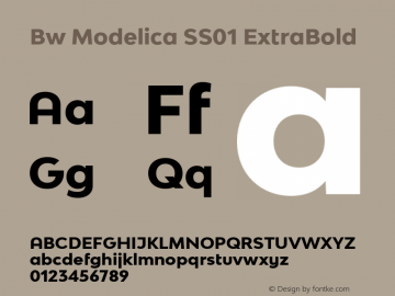 Bw Modelica SS01 ExtraBold Version 2.000;PS 002.000;hotconv 1.0.88;makeotf.lib2.5.64775 Font Sample