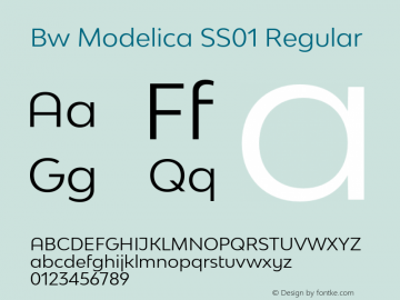 Bw Modelica SS01 Regular Version 2.000;PS 002.000;hotconv 1.0.88;makeotf.lib2.5.64775 Font Sample