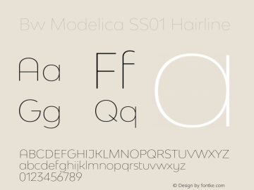 Bw Modelica SS01 Hairline Version 2.000;PS 002.000;hotconv 1.0.88;makeotf.lib2.5.64775 Font Sample