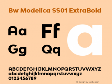 Bw Modelica SS01 ExtraBold Version 2.000;PS 002.000;hotconv 1.0.88;makeotf.lib2.5.64775 Font Sample