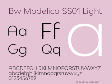 Bw Modelica SS01 Light Version 2.000;PS 002.000;hotconv 1.0.88;makeotf.lib2.5.64775 Font Sample