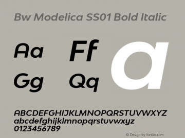 Bw Modelica SS01 Bold Italic Version 2.000;PS 002.000;hotconv 1.0.88;makeotf.lib2.5.64775 Font Sample