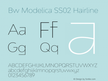 Bw Modelica SS02 Hairline Version 2.000;PS 002.000;hotconv 1.0.88;makeotf.lib2.5.64775 Font Sample