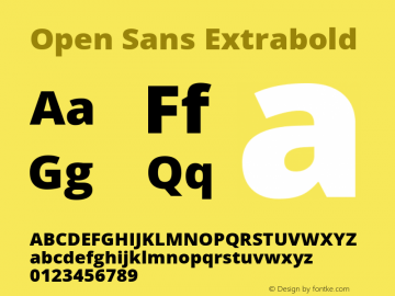 Open Sans Extrabold Regular Version 1.10图片样张