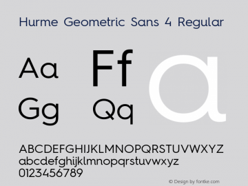 HurmeGeometricSans4 Regular Regular Version 1.001 Font Sample