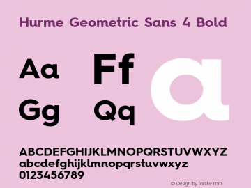 Hurme Geometric Sans 4 Bold Version 1.001 Font Sample