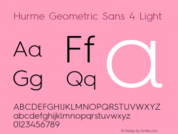 Hurme Geometric Sans 4 Light Version 1.001 Font Sample