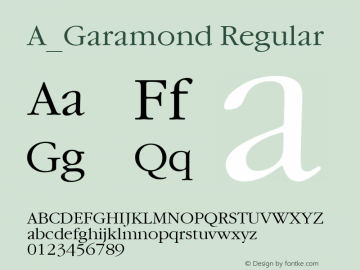 A_Garamond Fontographer 3.5 Font Sample