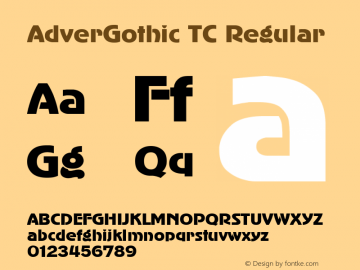 AdverGothic TC Converted from t:\ADG.TF1 by ALLTYPE图片样张