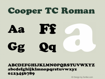 Cooper TC 001.000 Font Sample