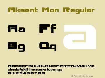 Aksent Mon 2.00 Font Sample