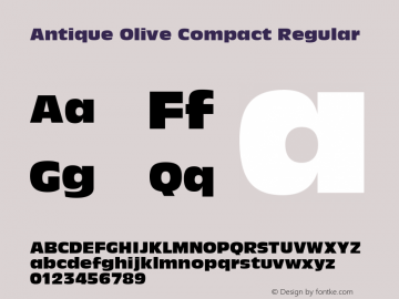 Antique Olive Compact Version 1.3 (Hewlett-Packard) Font Sample