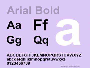 Arial Bold MS core font :V2.00 Font Sample